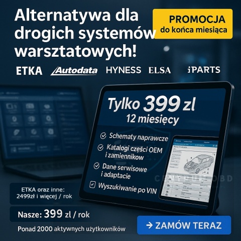 Alternatywa dla ETKA, Autodata, ELSA, iParts, 7zap – 12 miesięcy VIP - Katalogi i schematy warsztatowe 2025 Alternatywa dla ETKA, Autodata, ELSA, iParts, 7zap – 12 miesięcy VIP - Katalogi i schematy warsztatowe 2025